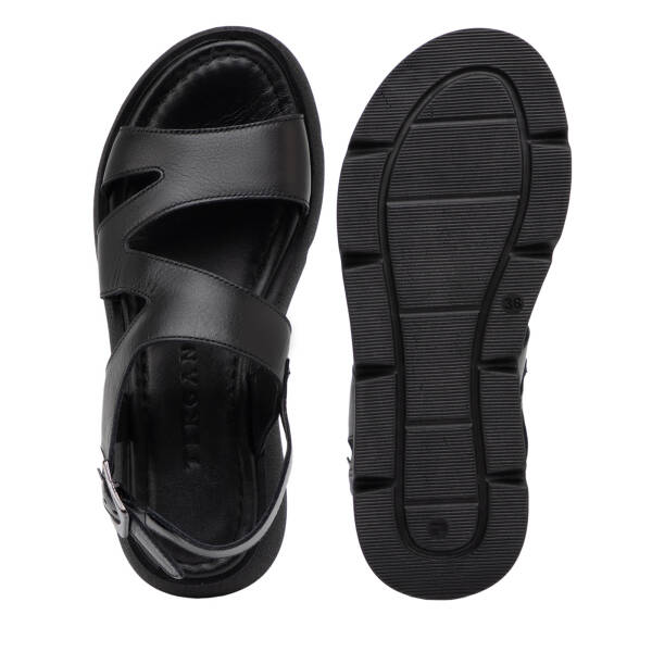 Siyah Hakiki Deri Kadın Sandalet - K26Y1SN68556-A23 - 6
