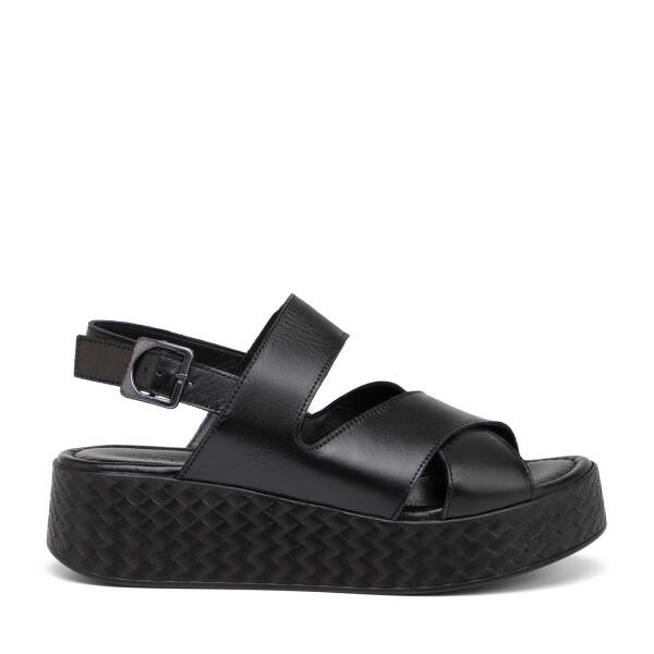 Siyah Hakiki Deri Kadın Sandalet - K26Y1SN68559-A23 - 1