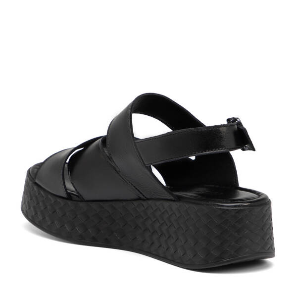 Siyah Hakiki Deri Kadın Sandalet - K26Y1SN68559-A23 - 4