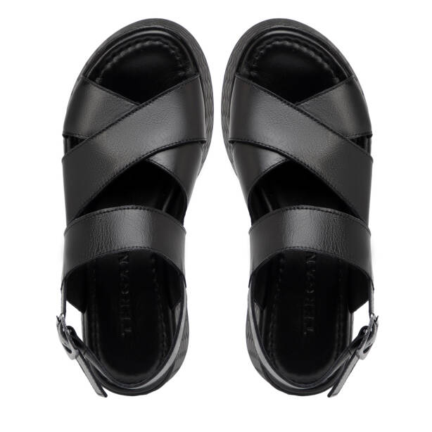 Siyah Hakiki Deri Kadın Sandalet - K26Y1SN68559-A23 - 5