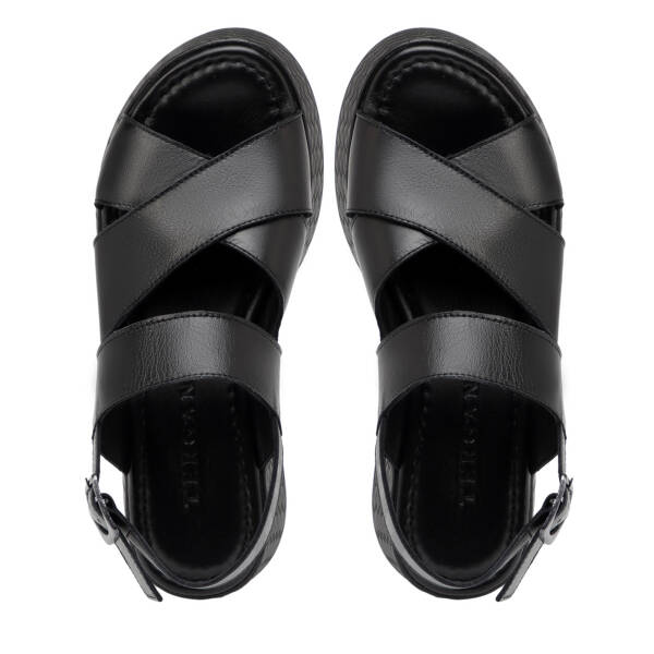 Siyah Hakiki Deri Kadın Sandalet - K26Y1SN68559-A23 - 5