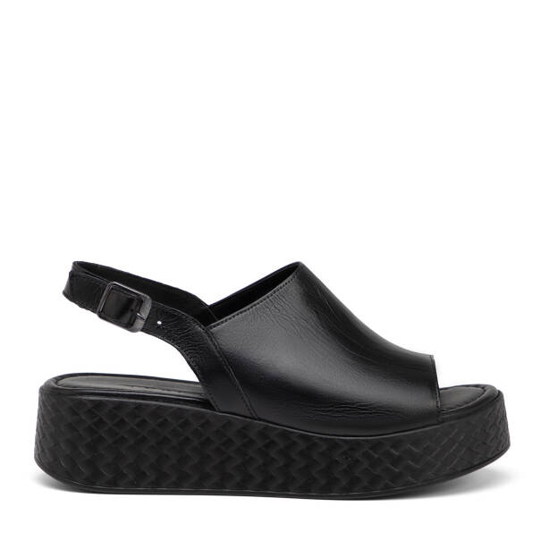 Siyah Hakiki Deri Kadın Sandalet - K26Y1SN68560-A23 - 1