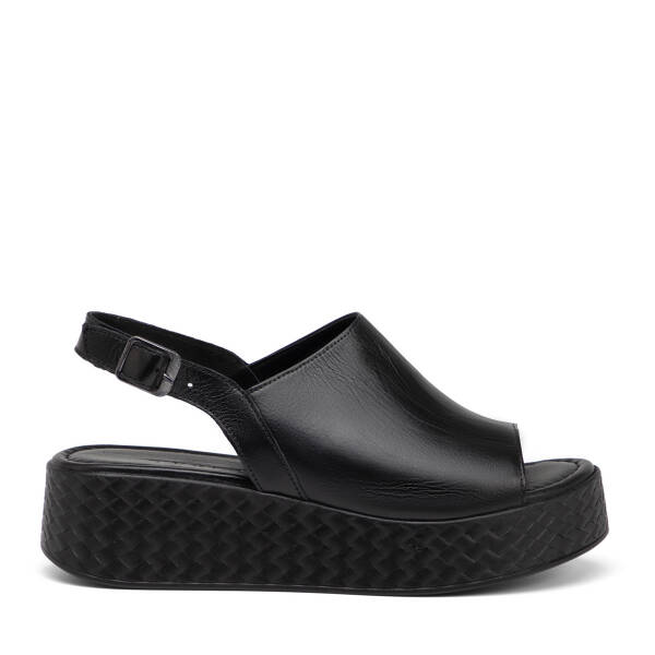 Siyah Hakiki Deri Kadın Sandalet - K26Y1SN68560-A23 - 1