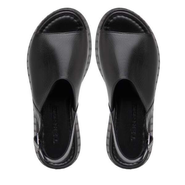 Siyah Hakiki Deri Kadın Sandalet - K26Y1SN68560-A23 - 5