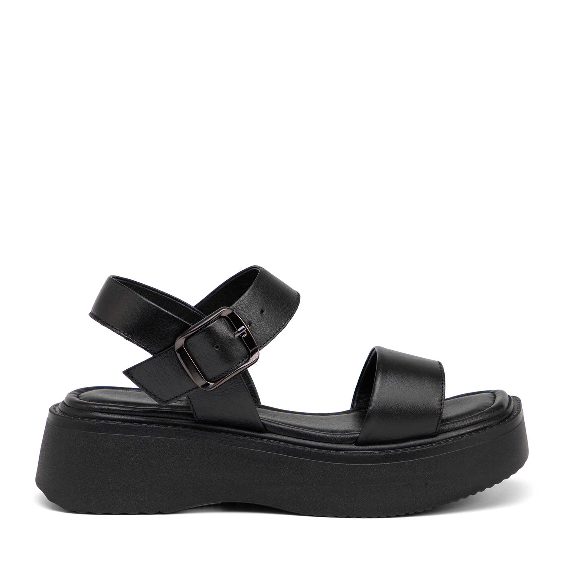 Siyah Hakiki Deri Kadın Sandalet - K26Y1SN68562-A23