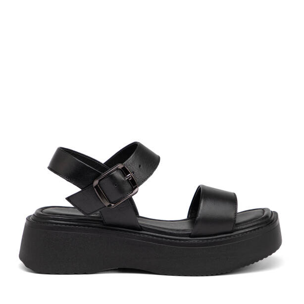 Siyah Hakiki Deri Kadın Sandalet - K26Y1SN68562-A23 - 1