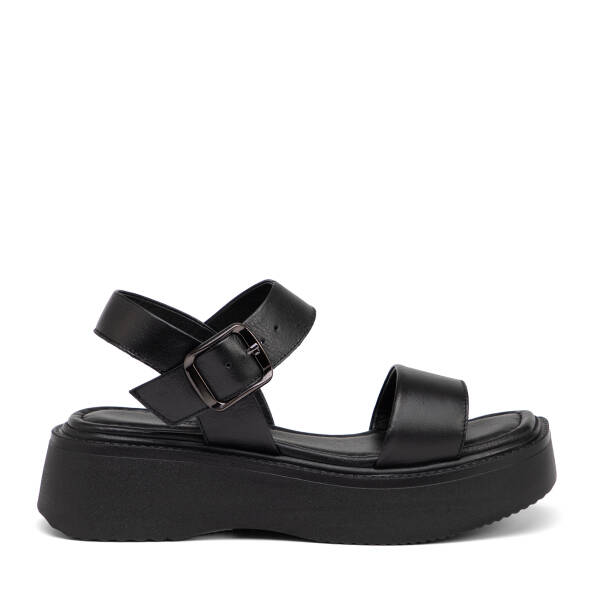 Siyah Hakiki Deri Kadın Sandalet - K26Y1SN68562-A23 - 1