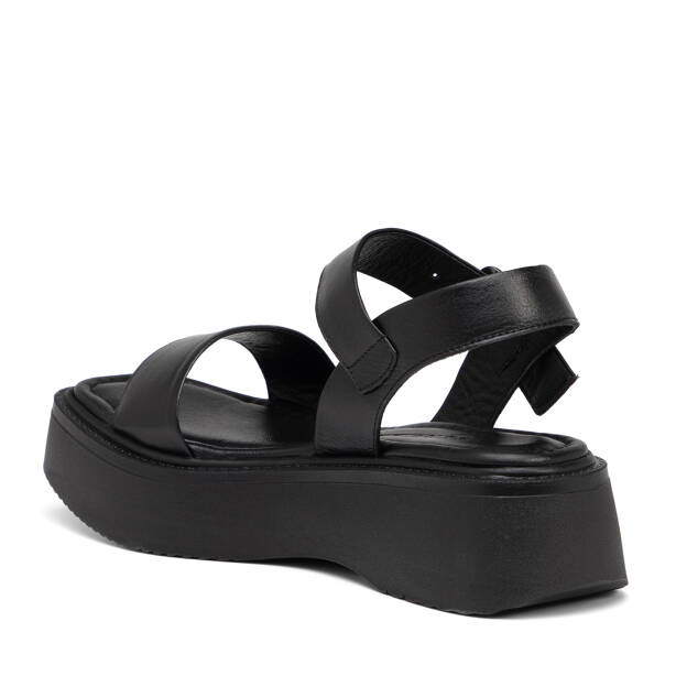 Siyah Hakiki Deri Kadın Sandalet - K26Y1SN68562-A23 - 4
