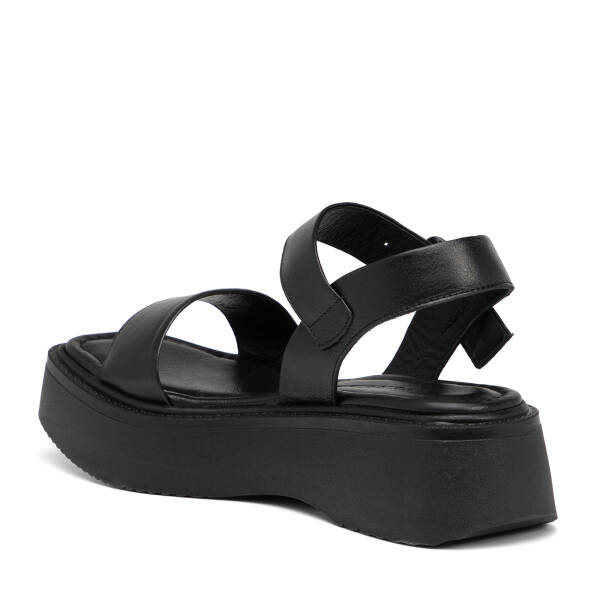 Siyah Hakiki Deri Kadın Sandalet - K26Y1SN68562-A23 - 4