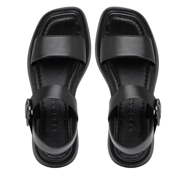 Siyah Hakiki Deri Kadın Sandalet - K26Y1SN68562-A23 - 5