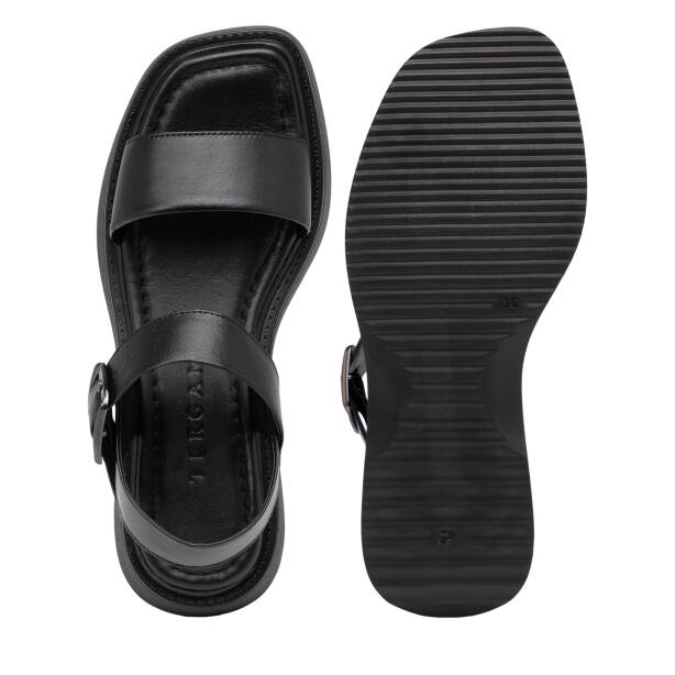 Siyah Hakiki Deri Kadın Sandalet - K26Y1SN68562-A23 - 6