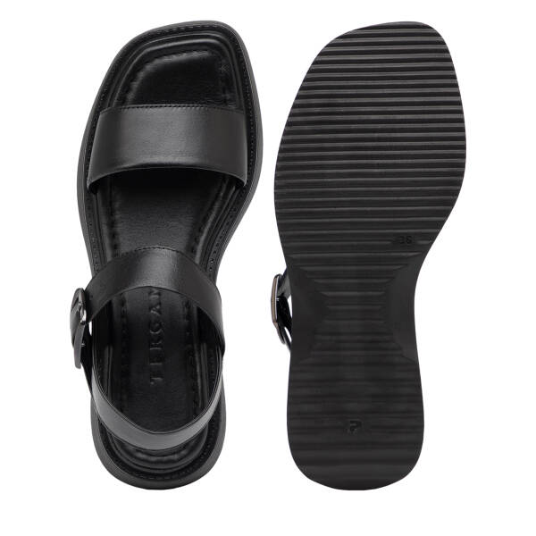 Siyah Hakiki Deri Kadın Sandalet - K26Y1SN68562-A23 - 6