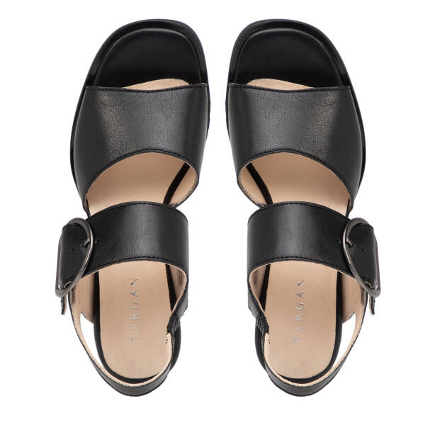 Siyah Hakiki Deri Kadın Sandalet - K26Y1SN68572-A23 - 5