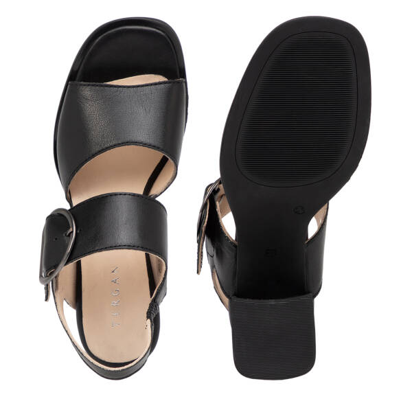 Siyah Hakiki Deri Kadın Sandalet - K26Y1SN68572-A23 - 6