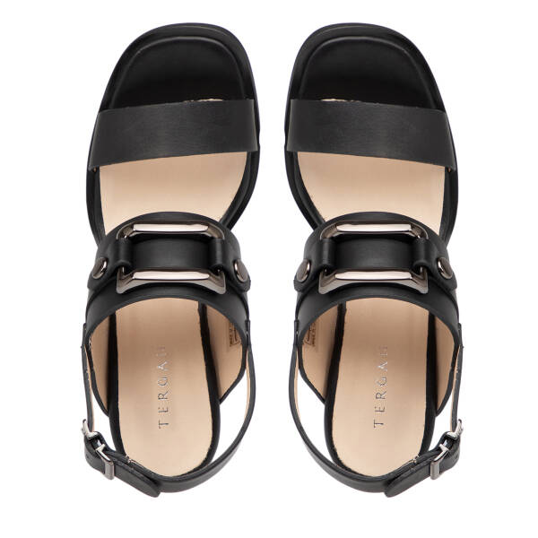 Siyah Hakiki Deri Kadın Sandalet - K26Y1SN68573-A23 - 5