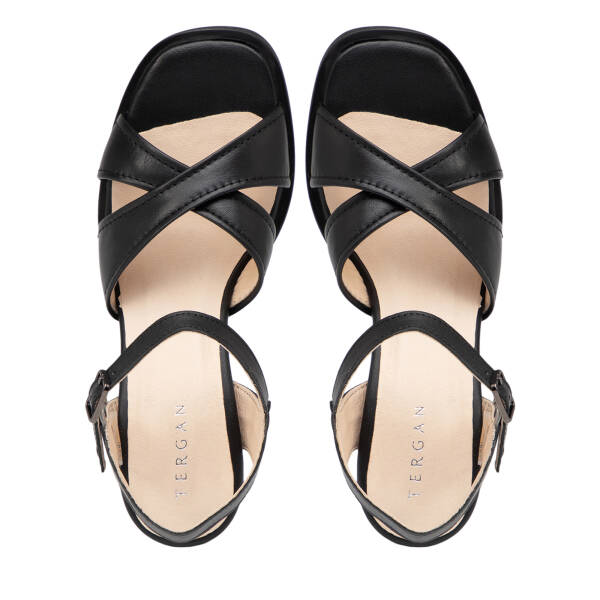 Siyah Hakiki Deri Kadın Sandalet - K26Y1SN68575-A23 - 5