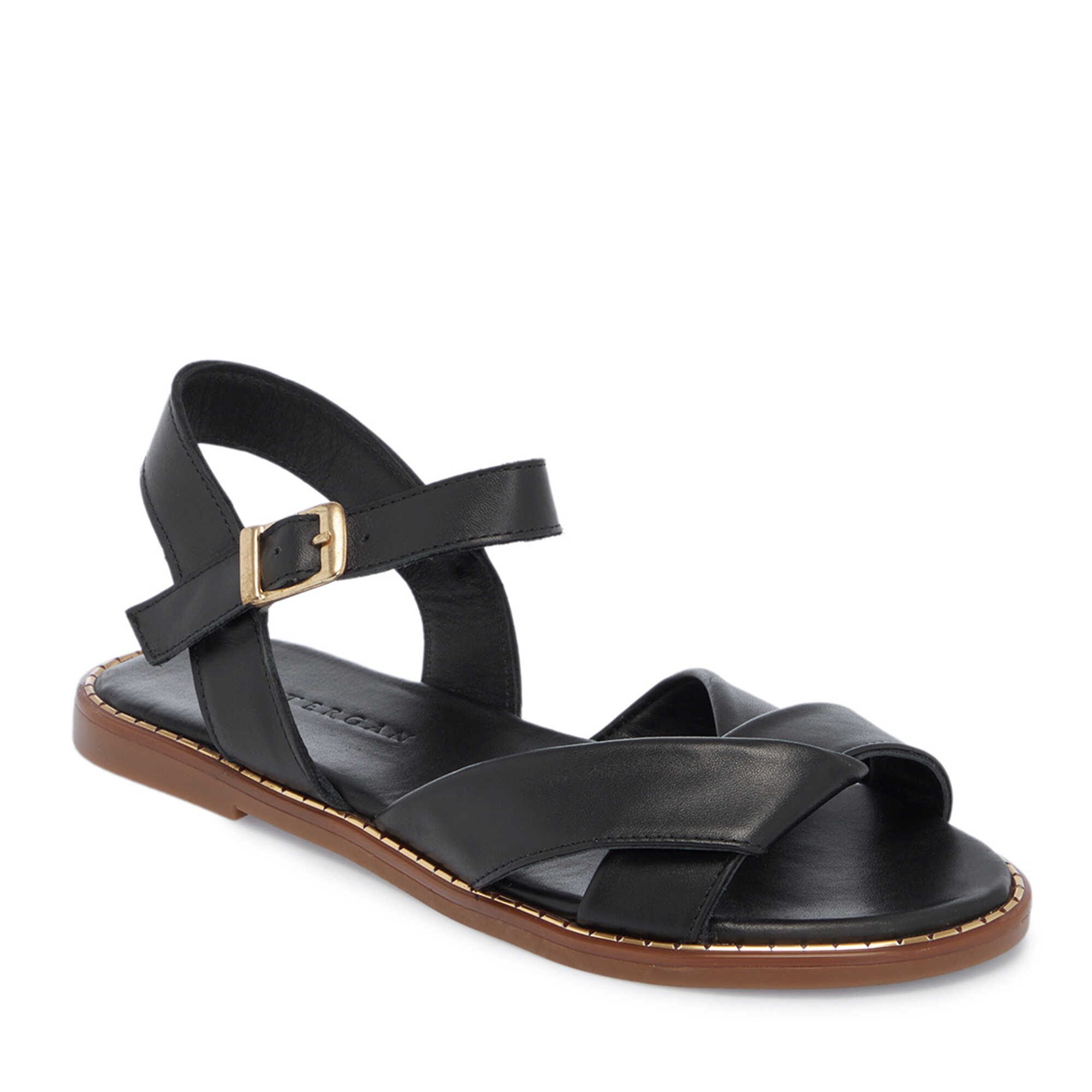 Siyah Hakiki Deri Kadın Sandalet - K26Y1SN68581-A23