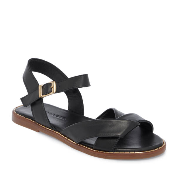 Siyah Hakiki Deri Kadın Sandalet - K26Y1SN68581-A23 - 1