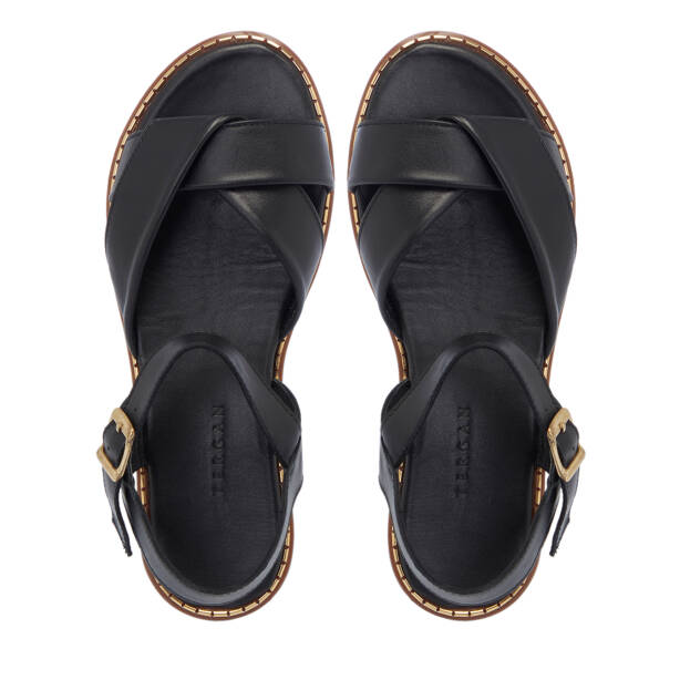 Siyah Hakiki Deri Kadın Sandalet - K26Y1SN68581-A23 - 5
