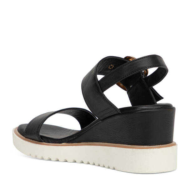 Siyah Hakiki Deri Kadın Sandalet - K26Y1SN68586-A23 - 4