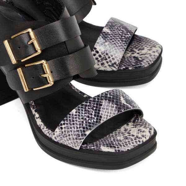 Siyah Hakiki Deri Kadın Sandalet - K26Y1SN68589-B99 - 3
