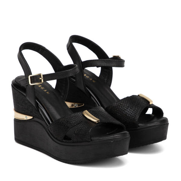 Siyah Hakiki Deri Kadın Sandalet - K26Y1SN68610-A23 - 2