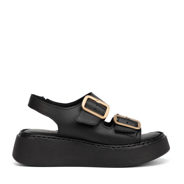 Siyah Hakiki Deri Kadın Sandalet - K26Y1SN68626-A23 - 1