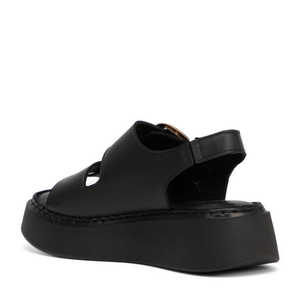 Siyah Hakiki Deri Kadın Sandalet - K26Y1SN68626-A23 - 4