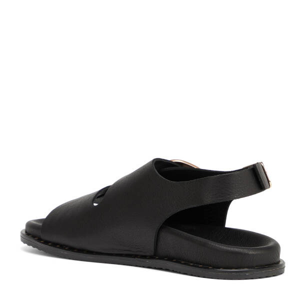 Siyah Hakiki Deri Kadın Sandalet - K26Y1SN68640-A23 - 4