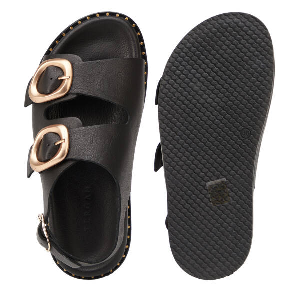 Siyah Hakiki Deri Kadın Sandalet - K26Y1SN68640-A23 - 6
