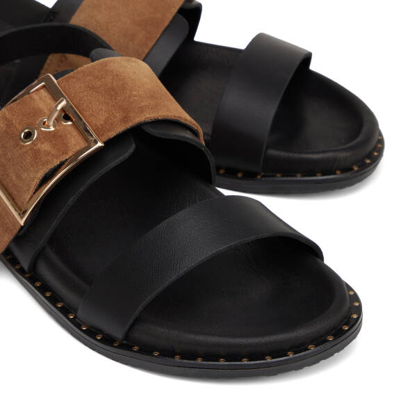 Siyah Hakiki Deri Kadın Sandalet - K26Y1SN68642-V1W - 3