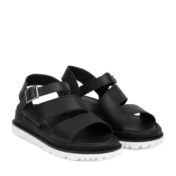 Siyah Hakiki Deri Kadın Sandalet - K26Y1SN68657-A23 - 2