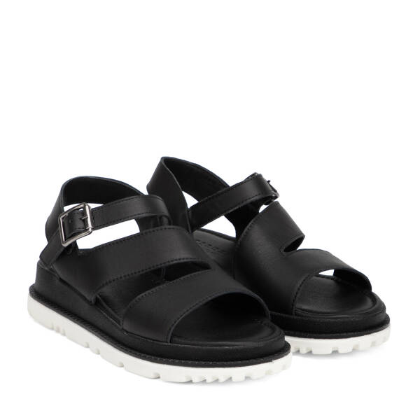 Siyah Hakiki Deri Kadın Sandalet - K26Y1SN68657-A23 - 2