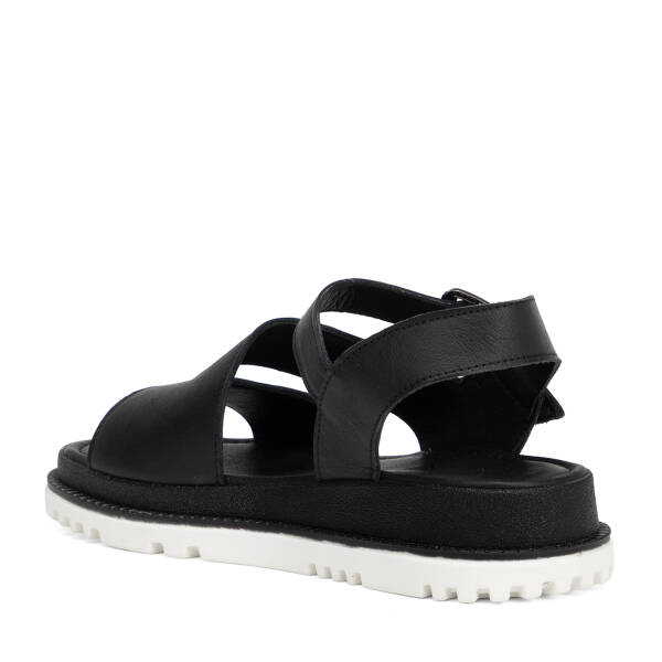 Siyah Hakiki Deri Kadın Sandalet - K26Y1SN68657-A23 - 4