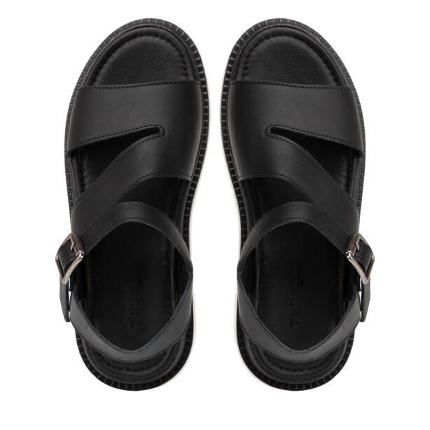 Siyah Hakiki Deri Kadın Sandalet - K26Y1SN68657-A23 - 5