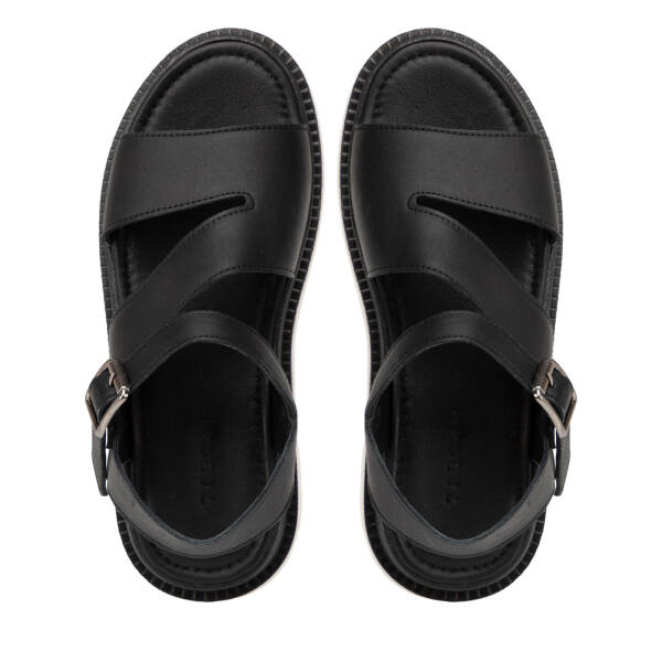 Siyah Hakiki Deri Kadın Sandalet - K26Y1SN68657-A23 - 5