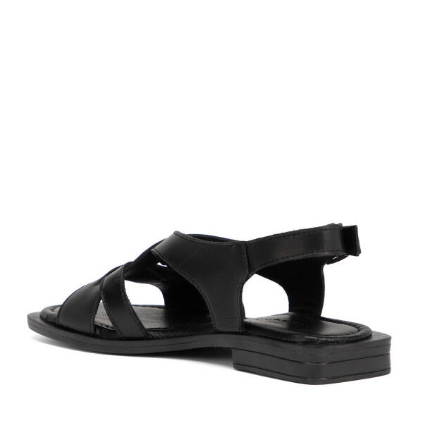 Siyah Hakiki Deri Kadın Sandalet - K26Y1SN68660-A23 - 4