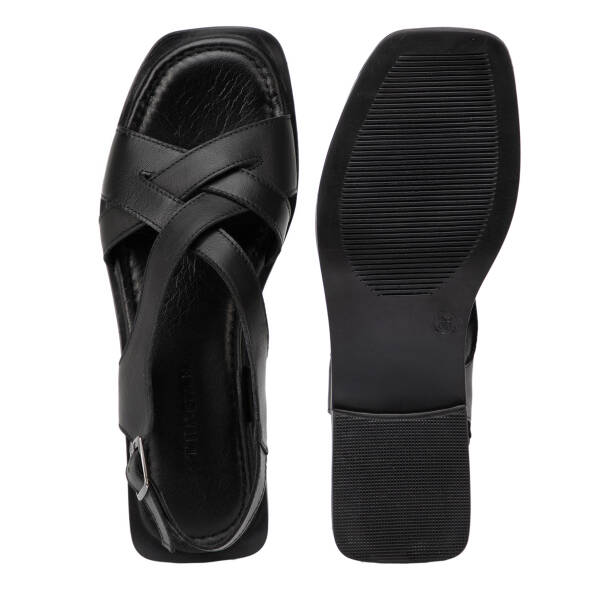 Siyah Hakiki Deri Kadın Sandalet - K26Y1SN68660-A23 - 6