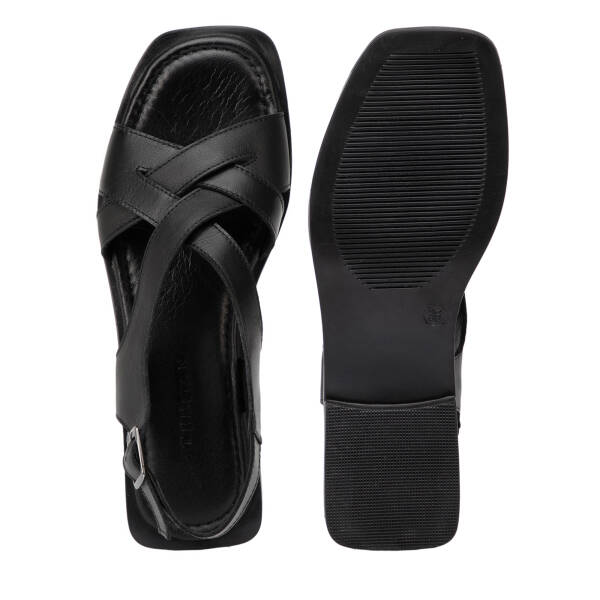 Siyah Hakiki Deri Kadın Sandalet - K26Y1SN68660-A23 - 6
