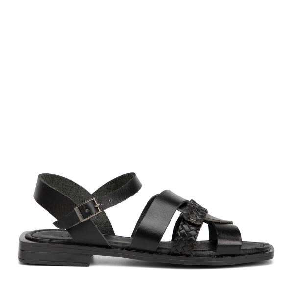 Siyah Hakiki Deri Kadın Sandalet - K26Y1SN68661-A23 - 1