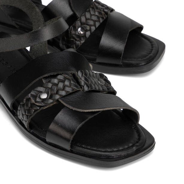 Siyah Hakiki Deri Kadın Sandalet - K26Y1SN68661-A23 - 3