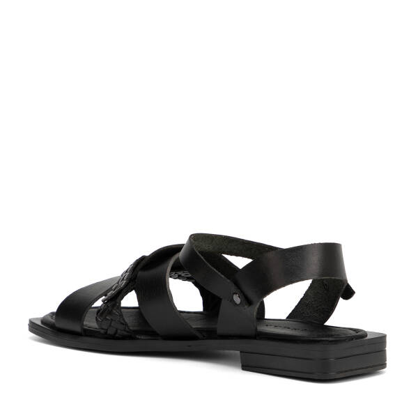 Siyah Hakiki Deri Kadın Sandalet - K26Y1SN68661-A23 - 4