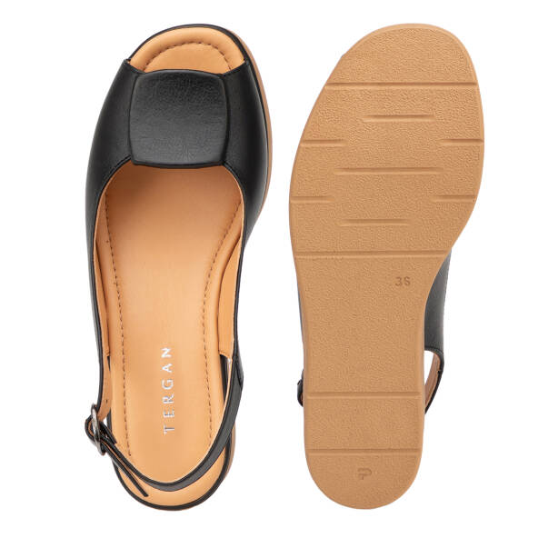 Siyah Hakiki Deri Kadın Sandalet - K26Y1SN68664-A23 - 6