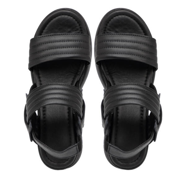 Siyah Hakiki Deri Kadın Sandalet - K26Y1SN68669-A23 - 5
