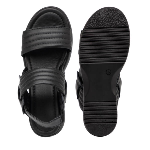 Siyah Hakiki Deri Kadın Sandalet - K26Y1SN68669-A23 - 6