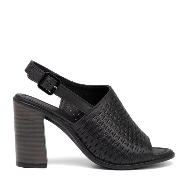 Siyah Hakiki Deri Kadın Sandalet - K26Y1SN68670-A23 - 1