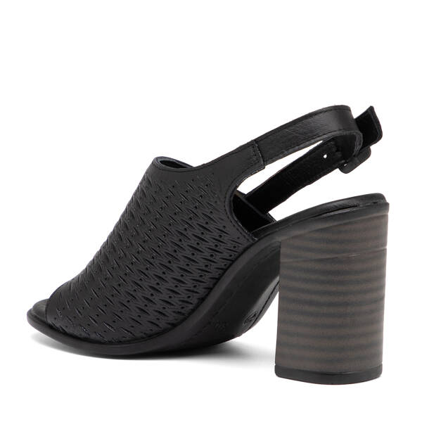 Siyah Hakiki Deri Kadın Sandalet - K26Y1SN68670-A23 - 4