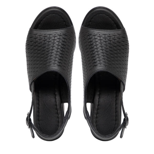 Siyah Hakiki Deri Kadın Sandalet - K26Y1SN68670-A23 - 5