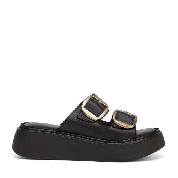 Siyah Hakiki Deri Kadın Sandalet - K26Y1TR68627-A23 - 1