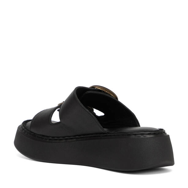 Siyah Hakiki Deri Kadın Sandalet - K26Y1TR68627-A23 - 4